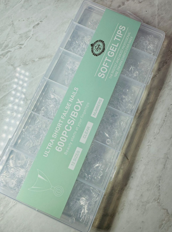 TIP SHORT GEL STILETTO VERDE 600 PZ